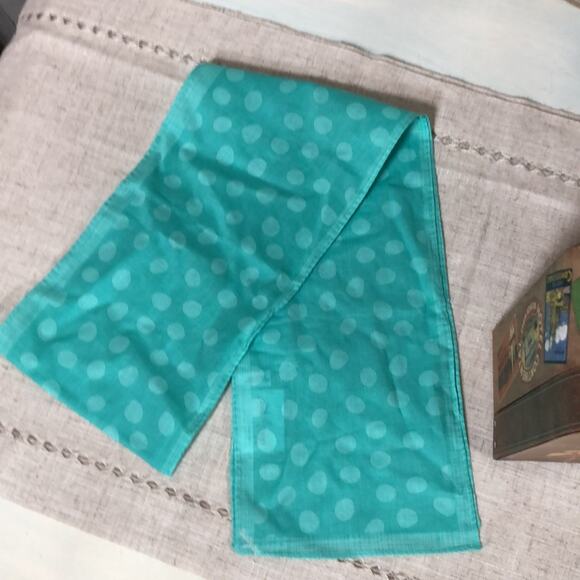 NWT Thirty One Turquoise Lotsa Dots Mini Scarf - Picture 3 of 5